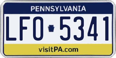 PA license plate LFO5341