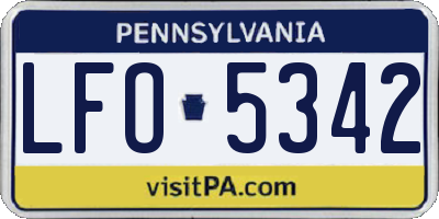 PA license plate LFO5342