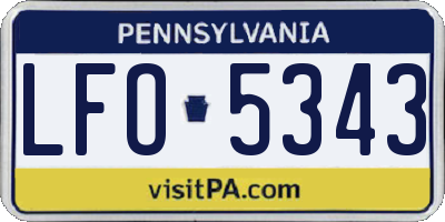 PA license plate LFO5343