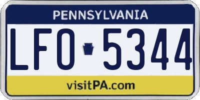 PA license plate LFO5344