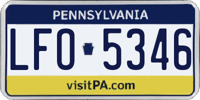 PA license plate LFO5346