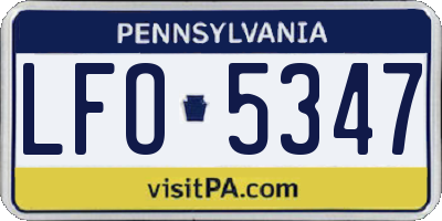 PA license plate LFO5347