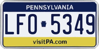 PA license plate LFO5349