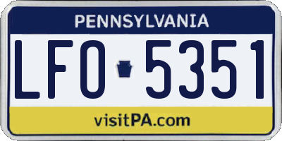 PA license plate LFO5351
