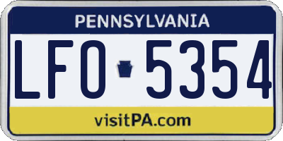 PA license plate LFO5354