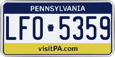 PA license plate LFO5359