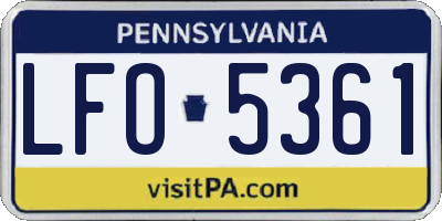 PA license plate LFO5361