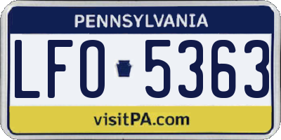 PA license plate LFO5363