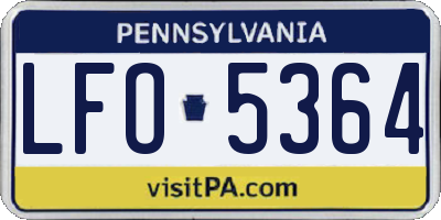 PA license plate LFO5364
