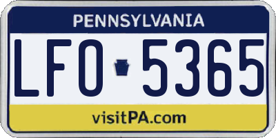 PA license plate LFO5365