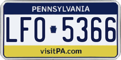 PA license plate LFO5366