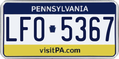 PA license plate LFO5367
