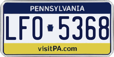 PA license plate LFO5368