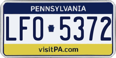 PA license plate LFO5372
