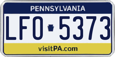 PA license plate LFO5373
