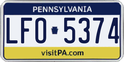 PA license plate LFO5374