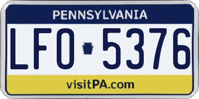 PA license plate LFO5376