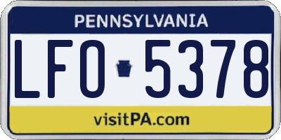PA license plate LFO5378