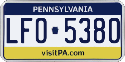PA license plate LFO5380