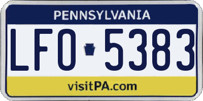 PA license plate LFO5383