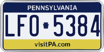 PA license plate LFO5384