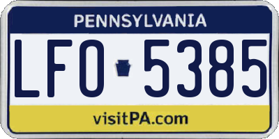 PA license plate LFO5385