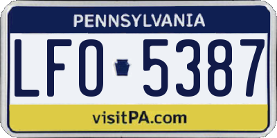 PA license plate LFO5387