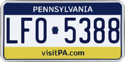 PA license plate LFO5388
