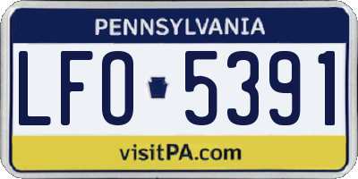 PA license plate LFO5391