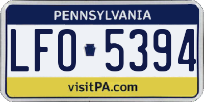 PA license plate LFO5394