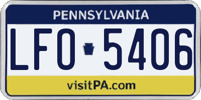 PA license plate LFO5406