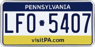 PA license plate LFO5407