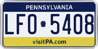 PA license plate LFO5408