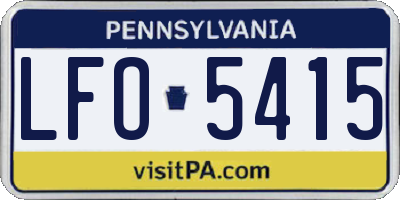 PA license plate LFO5415