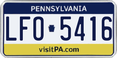 PA license plate LFO5416