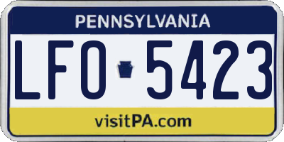 PA license plate LFO5423