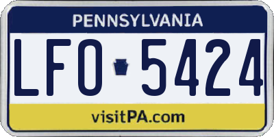 PA license plate LFO5424
