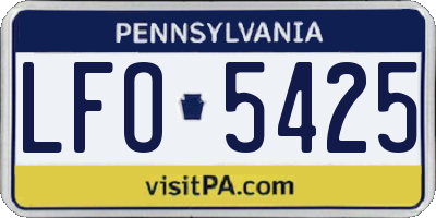 PA license plate LFO5425