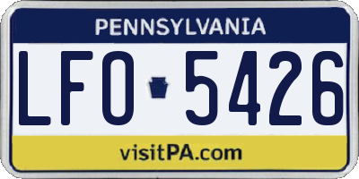PA license plate LFO5426
