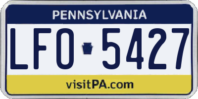 PA license plate LFO5427