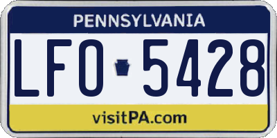 PA license plate LFO5428