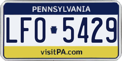 PA license plate LFO5429