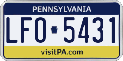 PA license plate LFO5431