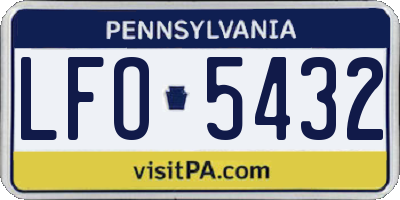 PA license plate LFO5432
