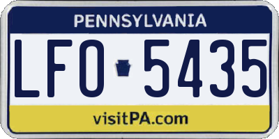 PA license plate LFO5435