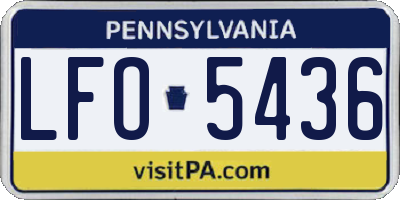 PA license plate LFO5436