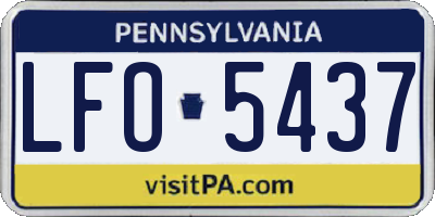 PA license plate LFO5437