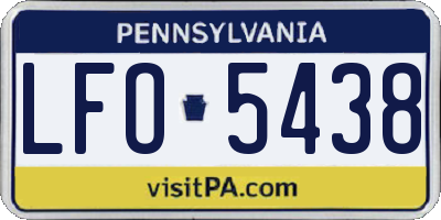 PA license plate LFO5438