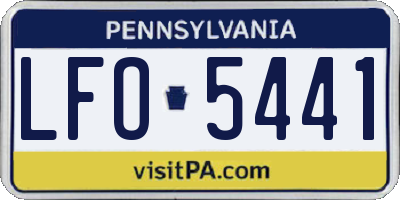 PA license plate LFO5441