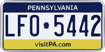 PA license plate LFO5442